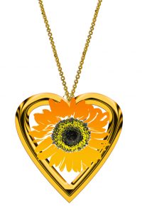 pressed sunflower necklace