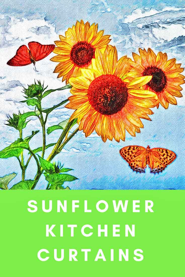 Sunflower Kitchen Curtains For Sunflower Themed Kitchen Decorations